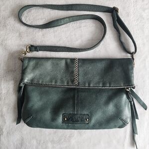 Green leather crossbody